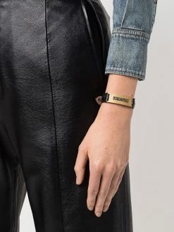 Dsquared2 bracelet en cuir à logo gravé