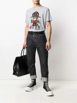 Dsquared2 pantalon fuselé à logo imprimé au dos