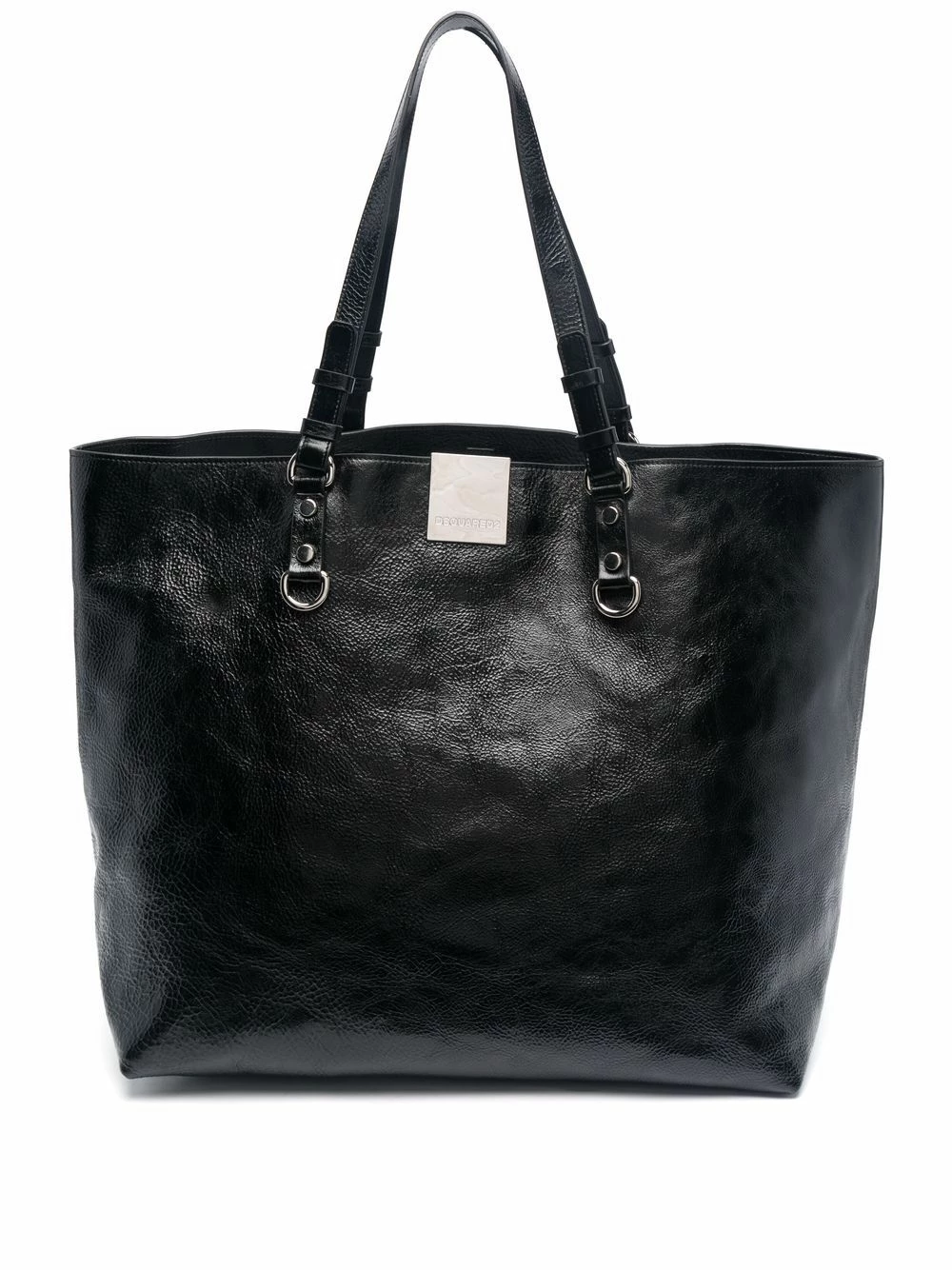 Dsquared2 Prix Allégé Sac à main en cuir à plaque logo sacs porté épaule femme 3 Dsquared2 sac à main en cuir à plaque logo