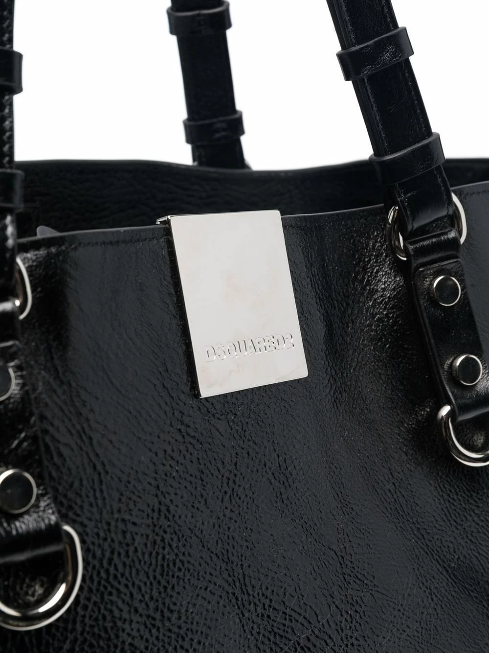 Dsquared2 Prix Allégé Sac à main en cuir à plaque logo sacs porté épaule femme 6 Dsquared2 sac à main en cuir à plaque logo