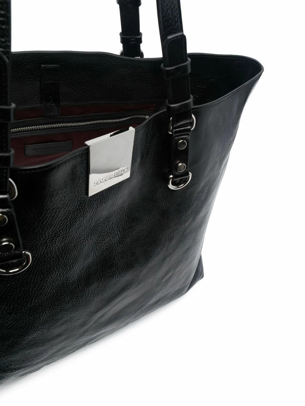 Dsquared2 Prix Allégé Sac à main en cuir à plaque logo sacs porté épaule femme 7 Dsquared2 sac à main en cuir à plaque logo