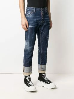 Dsquared2 jean crop à effet usé