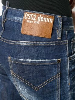 Dsquared2 jean crop à effet usé