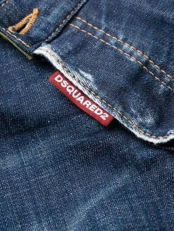 Dsquared2 jean crop à effet usé