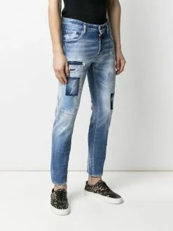 Dsquared2 jean skinny à effet usé