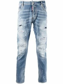 Dsquared2 jean skinny à effet usé