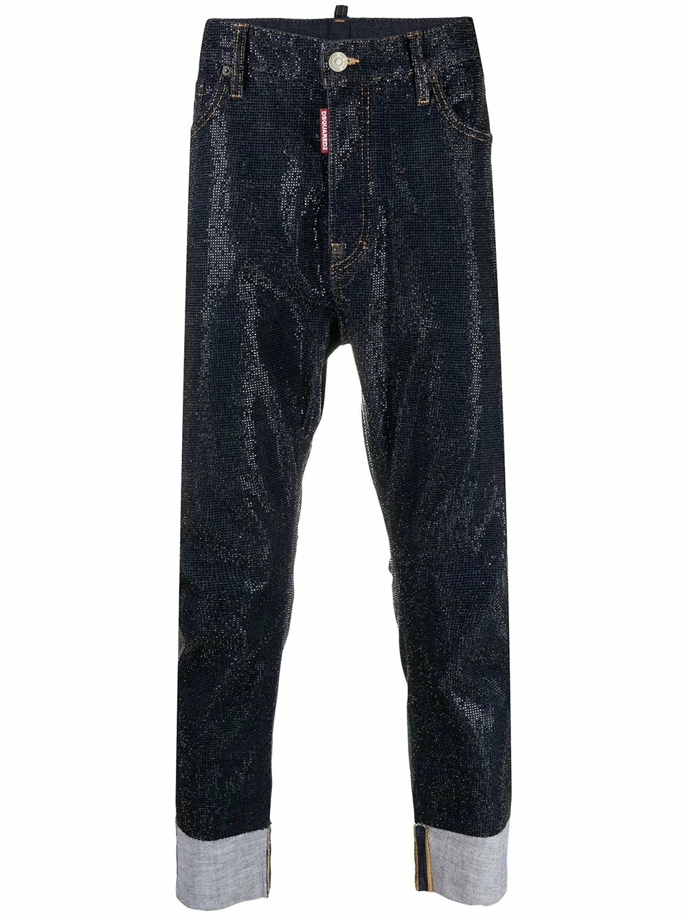 Dsquared2 En promotion Jean à ornements en cristal denim homme 3 Dsquared2 jean à ornements en cristal