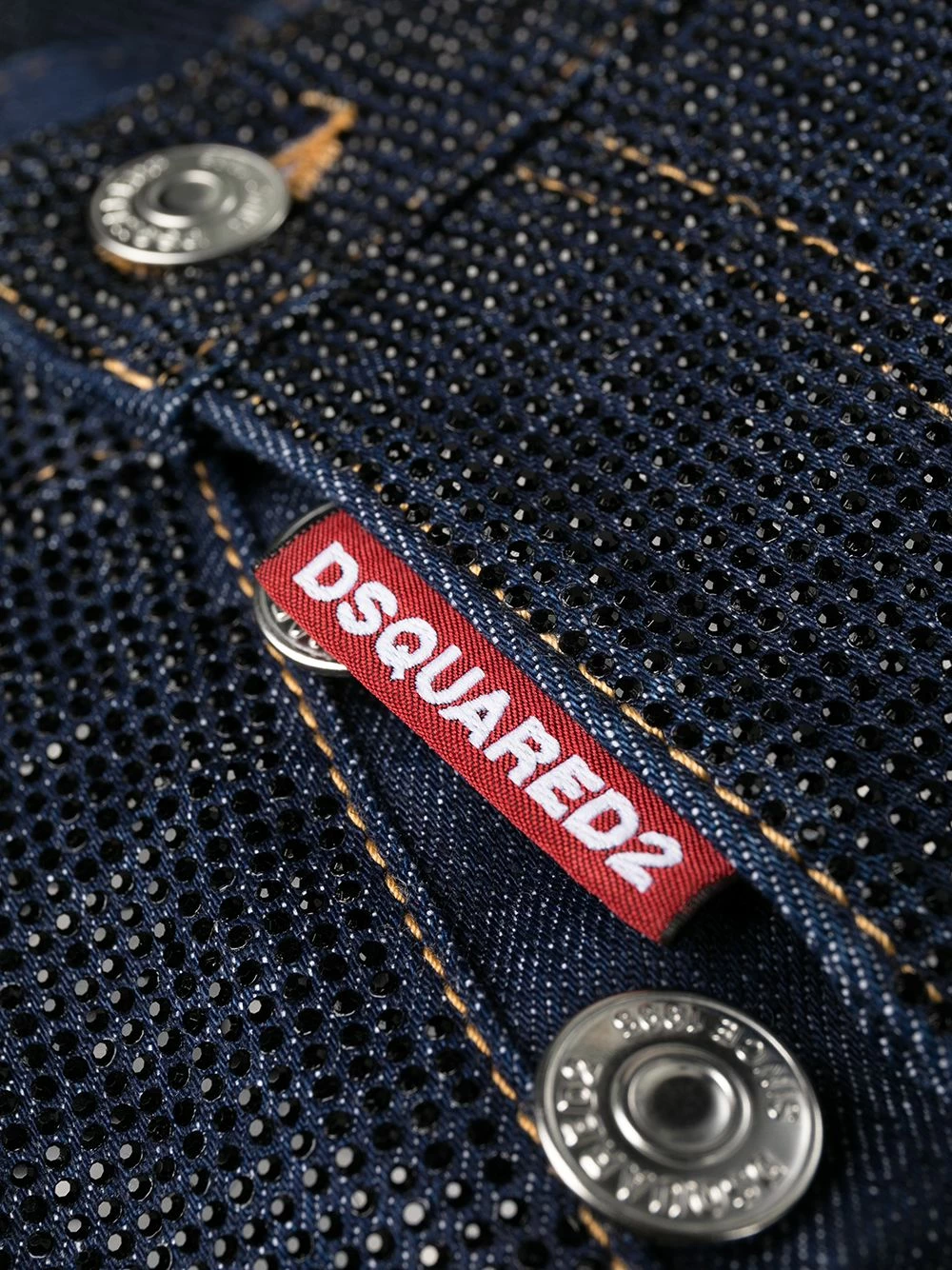 Dsquared2 En promotion Jean à ornements en cristal denim homme 8 Dsquared2 jean à ornements en cristal