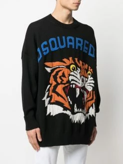 Meilleure qualité Dsquared2 Pull en maille intarsia pulls homme 9 Dsquared2 pull en maille intarsia