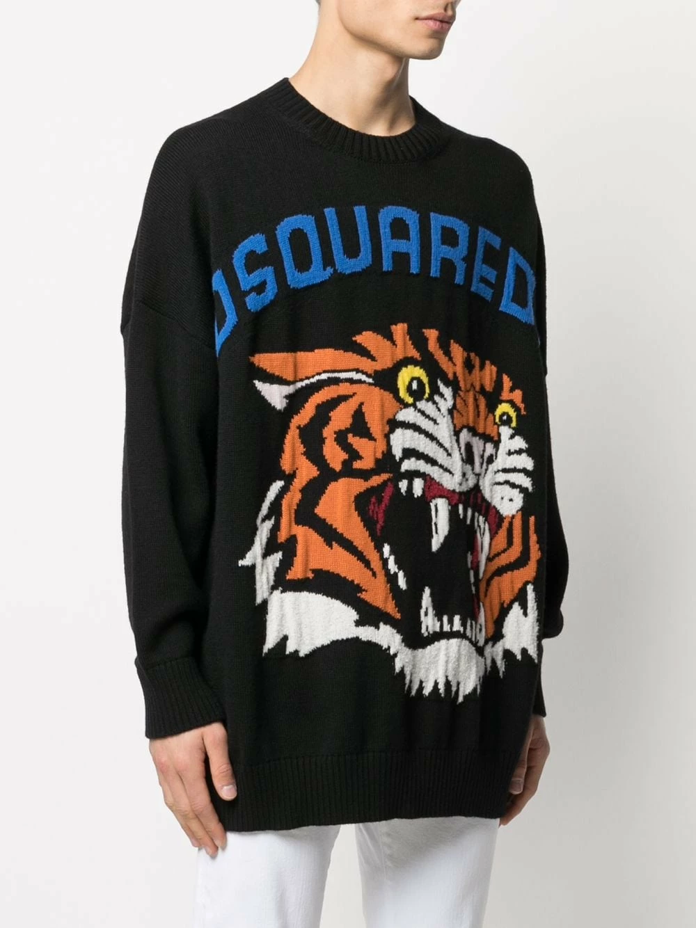 Meilleure qualité Dsquared2 Pull en maille intarsia pulls homme 5 Dsquared2 pull en maille intarsia