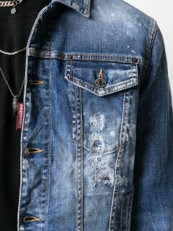 Dsquared2 veste en jean à effet usé