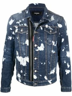 Dsquared2 veste en jean à effet taches de peinture