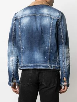 Promos Dsquared2 Veste en jean à col contrastant vestes en jean homme 10 Dsquared2 veste en jean à col contrastant