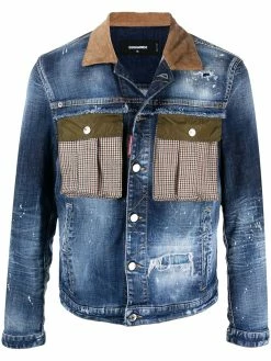 Dsquared2 veste en jean à col contrastant