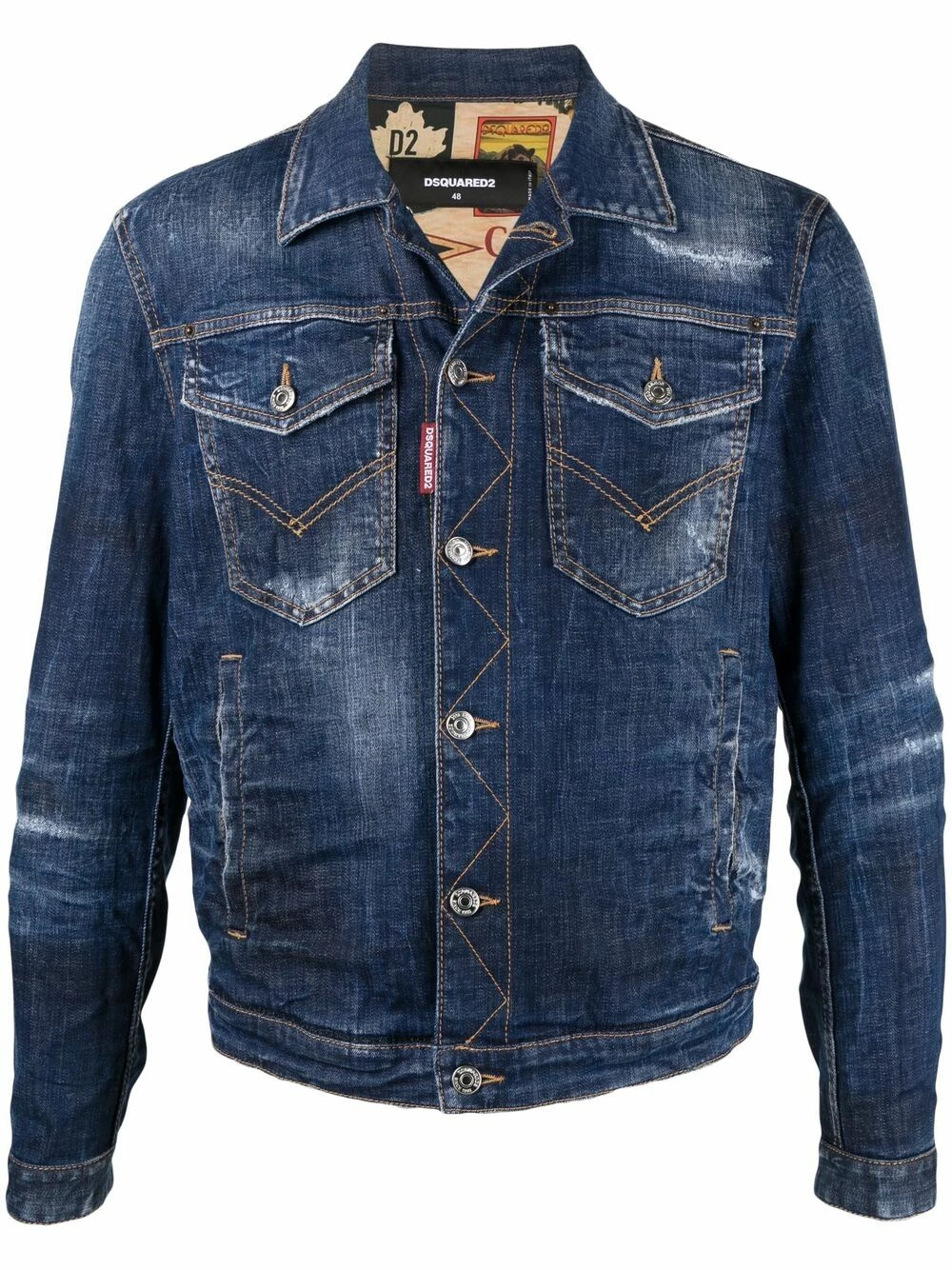 En Remise Dsquared2 Veste en jean à effet délavé vestes en jean homme 3 Dsquared2 veste en jean à effet délavé