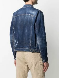 En Remise Dsquared2 Veste en jean à effet délavé vestes en jean homme 10 Dsquared2 veste en jean à effet délavé