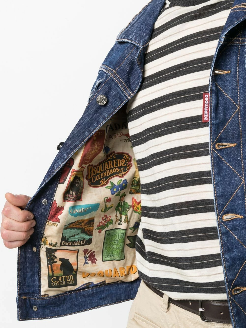 En Remise Dsquared2 Veste en jean à effet délavé vestes en jean homme 7 Dsquared2 veste en jean à effet délavé