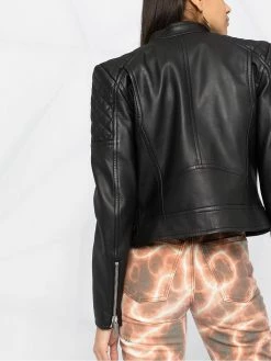 Dsquared2 veste de moto à empiècements matelassés