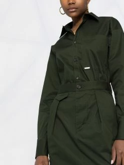 Prix Favorable Dsquared2 Robe chemise ceinturée à poche poitrine robes de jour femme 12 Dsquared2 robe-chemise ceinturée à poche poitrine