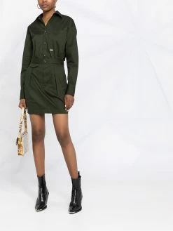 Dsquared2 robe-chemise ceinturée à poche poitrine