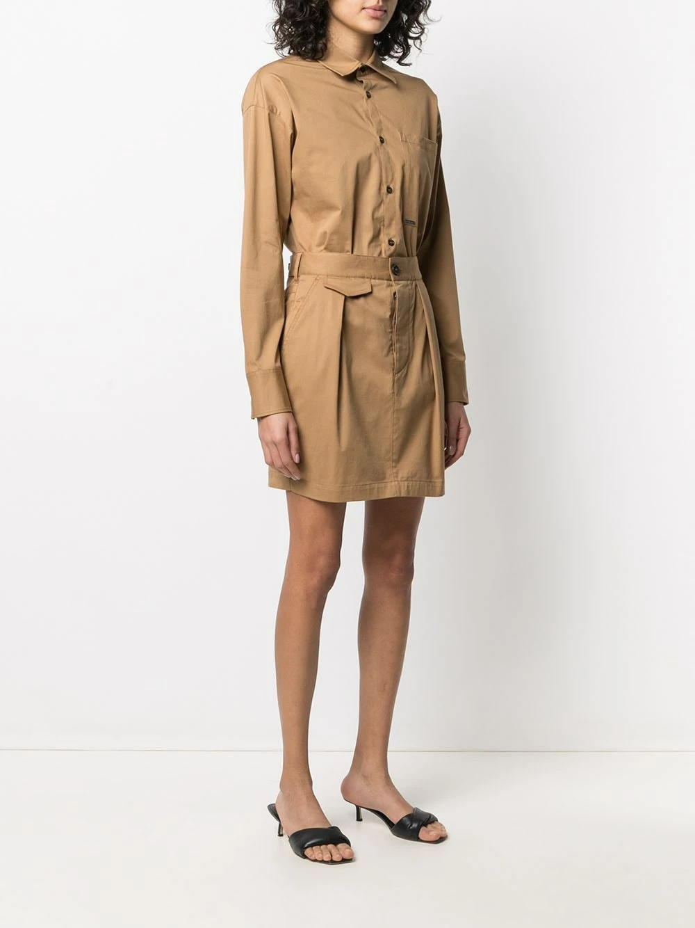 Prix De Lancement Dsquared2 Robe chemise à poche poitrine robes de jour femme 5 Dsquared2 robe-chemise à poche poitrine