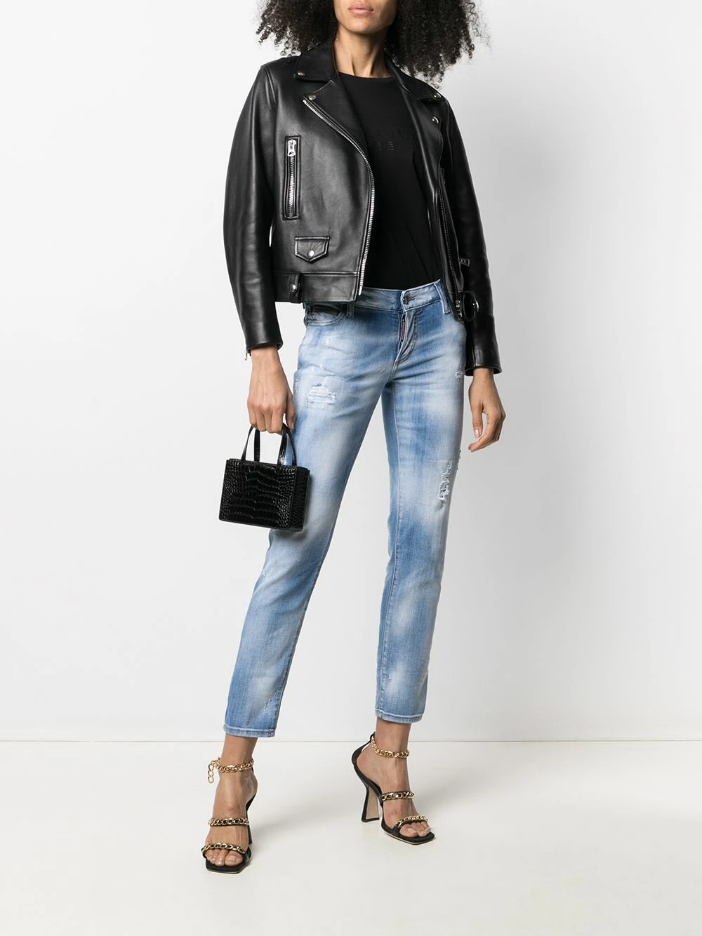 Dsquared2 Prix Imbattable Jean skinny à effet usé jeans courts femme 4 Dsquared2 jean skinny à effet usé