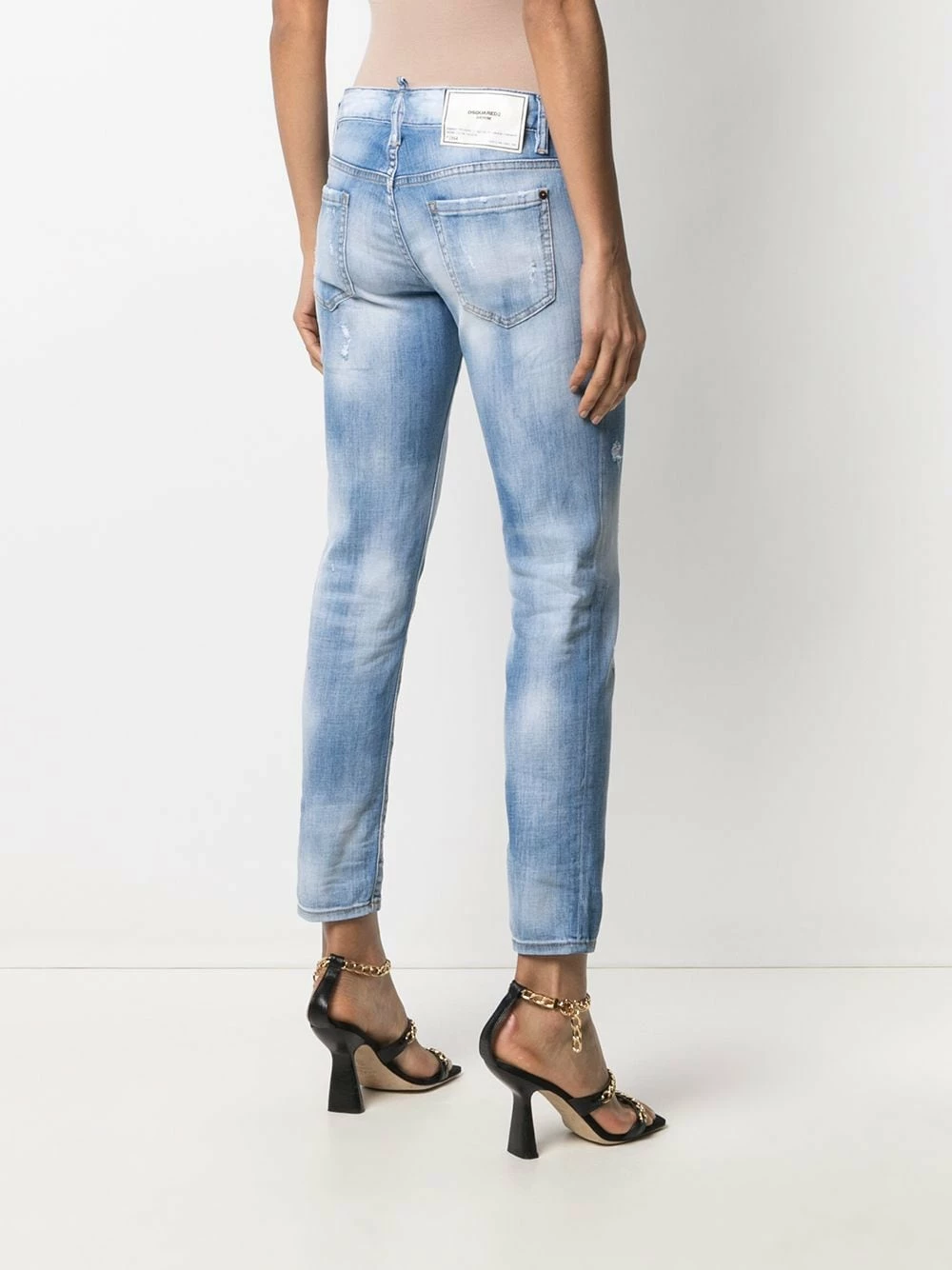 Dsquared2 Prix Imbattable Jean skinny à effet usé jeans courts femme 6 Dsquared2 jean skinny à effet usé