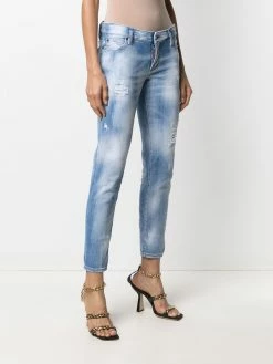 Dsquared2 Prix Imbattable Jean skinny à effet usé jeans courts femme 11 Dsquared2 jean skinny à effet usé
