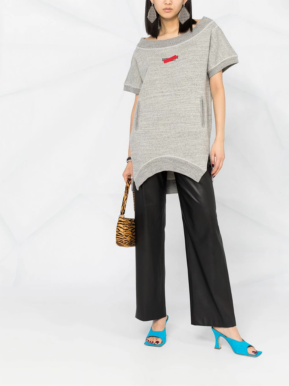 Dsquared2 Soldes En Ligne T shirt oversize à logo imprimé t-shirts & jerseys femme 4 Dsquared2 t-shirt oversize à logo imprimé