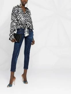 Dsquared2 jean crop à patch logo