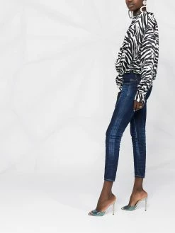 Dsquared2 jean crop à patch logo