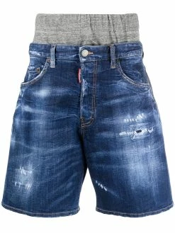 Dsquared2 short en jean à effet usé