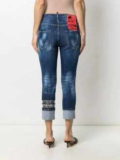 Qualité Fiable Dsquared2 Jean court à effet usé jeans skinny femme 12 Dsquared2 jean court à effet usé