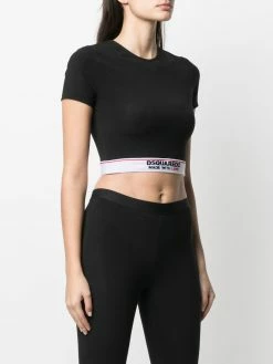 Dsquared2 haut crop à bande logo