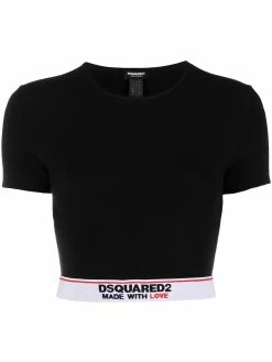 Dsquared2 haut crop à bande logo
