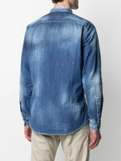 Dsquared2 chemise en jean à effet usé