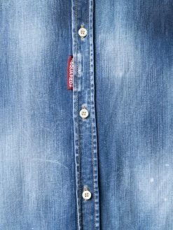 Dsquared2 chemise en jean à effet usé