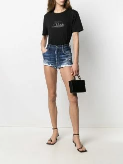 Qualité garantie 100% Dsquared2 Short en jean à effet délavé shorts courts femme 8 Dsquared2 short en jean à effet délavé