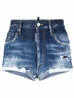 Dsquared2 short en jean à effet délavé