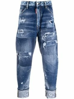 Dsquared2 jean crop à design patchwork