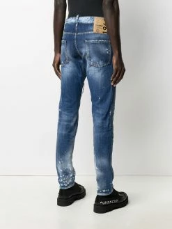Dsquared2 jean slim à finitions effilochées