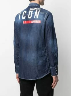 Dsquared2 chemise en jean à effet usé