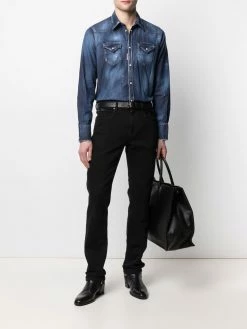 Dsquared2 chemise en jean à effet usé