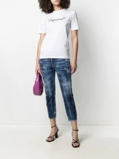 Dsquared2 jean court à effet usé