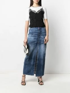 Dsquared2 jupe en jean à taille haute
