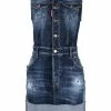 Dsquared2 robe courte en jean à effet usé