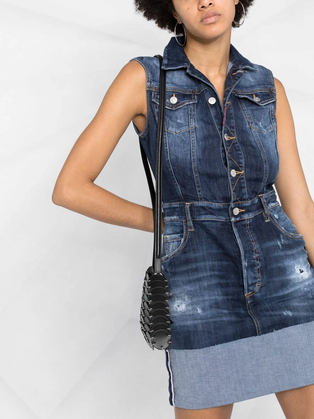 Dsquared2 Robe courte en jean à effet usé Prix Accessible robes de jour femme 7 Dsquared2 robe courte en jean à effet usé