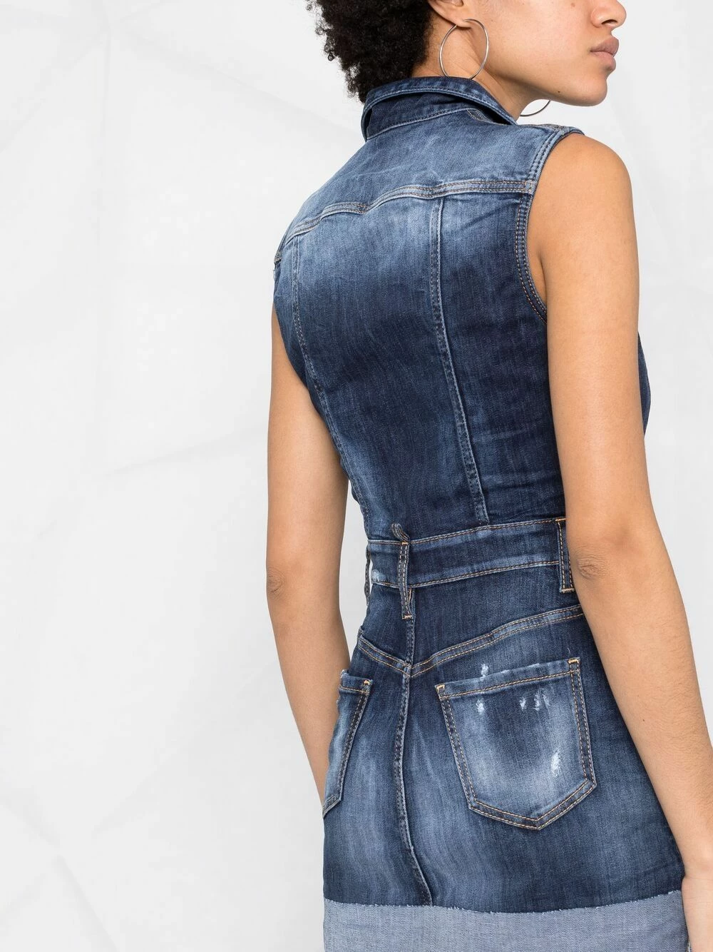 Dsquared2 Robe courte en jean à effet usé Prix Accessible robes de jour femme 5 Dsquared2 robe courte en jean à effet usé