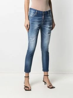 Dsquared2 jean skinny à effet usé