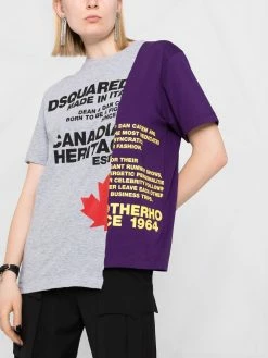 Dsquared2 t-shirt patchwork à logo imprimé